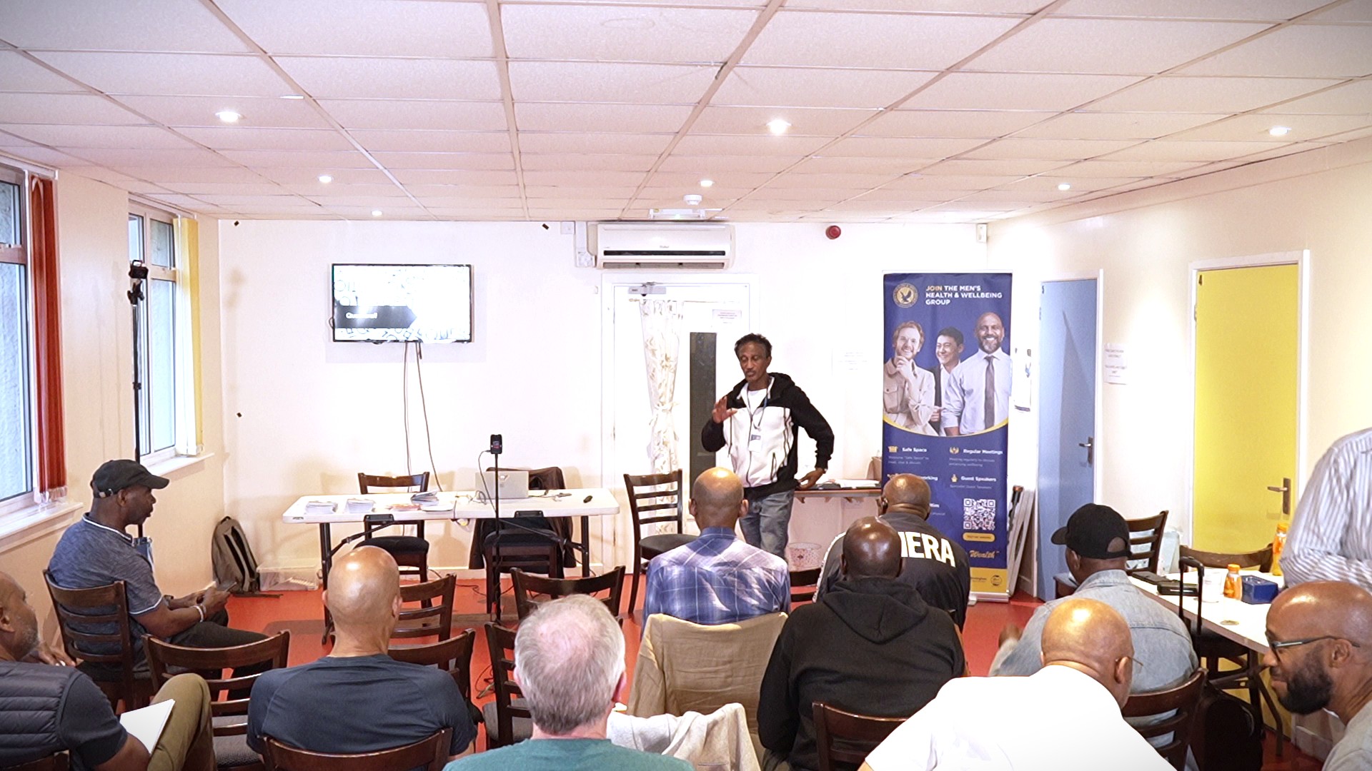 Group members in a supportive discussion